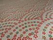 Photo3: 1S02z60 Japanese Kimono Silk  FABRIC Off-white Seigaiha, Flowers 46.5" (3)