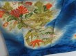 Photo3: 1208i04z1090 Vintage Japanese Kimono Rinzu Silk FURISODE Blue Flowers (3)