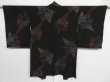 Photo8: 0901i09z500 Antique Japanese Kimono Silk HAORI Black Plum branch (8)