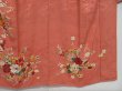 Photo6: 0608N03z570 Vintage Japanese Kimono Silk TSUKESAGE Coral pink Chrysanthemum (6)