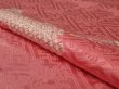 Photo4: 2W08z50 Japanese Kimono Silk  FABRIC Pink Crane 44.1" (4)