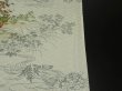 Photo7: 1S01z60 Japanese Kimono Silk  FABRIC Light gray Hunting scenery 39.4" (7)