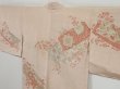 Photo2: 1029i02z560 Vintage Japanese Kimono Silk HAORI Smoky white Flowers (2)