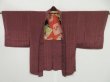 Photo6: 0715i05z430 Vintage Japanese Kimono Silk HAORI Rosy brown (6)