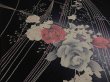 Photo2: 3B02z50 Japanese Kimono Silk  FABRIC Black-Navy Flowers 37" (2)