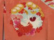 Photo4: 1215i07z530 Antique Japanese Kimono Silk LONG HAORI Salmon Flowers (4)