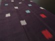 Photo2: 2W10z20 Vintage Japanese Kimono Silk MEISEN FABRIC Dark grape   32.3" (2)