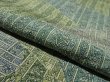 Photo4: 1A02z60 Japanese Kimono Crepe Silk  FABRIC Blue-Green Flowers 40.9" (4)