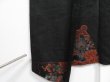 Photo9: 0906i02z600 Vintage Japanese Kimono Silk HAORI Black Flowers (9)