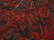 Photo3: 2Z02z80 Japanese Kimono Crepe Silk  FABRIC Red-Brown Byobu screen 42.5" (3)