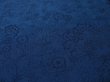 Photo2: 1W05z90 Japanese Kimono Crepe Silk  FABRIC Indigo blue Flowers 59.1" (2)