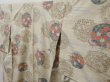 Photo2: 1402T08z840 Vintage Japanese Kimono Silk KOMON Ecru beige Flower (2)