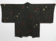 Photo2: 1013i07z650 Vintage Japanese Kimono Silk HAORI Black Chrysanthemum (2)