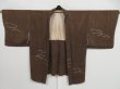 Photo5: 0928i04z520 Vintage Japanese Kimono Silk HAORI Dark brown Shibori (5)