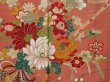 Photo8: 0608N03z570 Vintage Japanese Kimono Silk TSUKESAGE Coral pink Chrysanthemum (8)