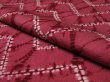 Photo4: 1F03z60 Japanese Kimono Silk  FABRIC Red-Pink Shibori dyeing 50.4" (4)