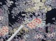 Photo8: 1501T07z900 Japanese Kimono Silk KOMON Navy Peony (8)