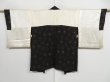 Photo7: 0911i02z650 Vintage Japanese Kimono Silk HAORI Black Flower (7)