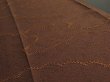 Photo2: 2P07z50 Japanese Kimono Silk Embroidery FABRIC Brown Cloud 56.7" (2)