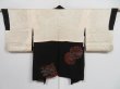 Photo10: 0906i02z600 Vintage Japanese Kimono Silk HAORI Black Flowers (10)