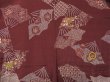 Photo5: 0603T01z590 Vintage Japanese Kimono Silk KOMON Brown Folding fan (5)