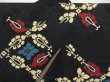 Photo6: 0604i09z450 Vintage Japanese Kimono Silk HAORI Black Flower (6)