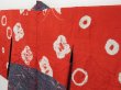 Photo7: 1206T03z410 Antique Japanese Kimono Silk HAORI Wine red Paulownia (7)