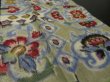 Photo2: 1T08z30 Vintage Japanese Kimono Silk MEISEN FABRIC Gray Flowers 48" (2)