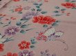 Photo3: 1A05z90 Japanese Kimono Silk  FABRIC Pink Flowers 66.1" (3)