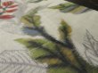 Photo2: 1Q08z20 Vintage Japanese Kimono Silk MEISEN FABRIC Light gray Plants 53.5" (2)