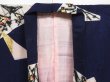 Photo8: 0922i06z620 Vintage Japanese Kimono Silk KOMON Dark Violet-Blue (8)