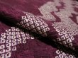 Photo4: 3G07z90 Japanese Kimono Silk  FABRIC Grape  Shibori dyeing 85" (4)