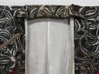 Photo8: 1611i01z650 Vintage Japanese Kimono Silk MEISEN KOMON Black Flower (8)