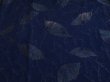 Photo2: 1C04z80 Vintage Japanese Kimono Silk  FABRIC Navy Leaves 48" (2)