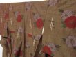 Photo2: 1328T10z860 Unused Japanese Kimono Silk TSUMUGI Light brown Camellia (2)