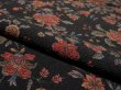 Photo4: 2V02z70 Japanese Kimono Crepe Silk  FABRIC Black Flowers 43.3" (4)