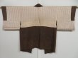 Photo7: 0928i04z520 Vintage Japanese Kimono Silk HAORI Dark brown Shibori (7)