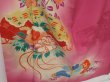 Photo3: 1418T05z570 Antique Japanese Kimono Silk IROTOMESODE Dark pink Folding fan (3)