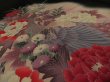 Photo2: 3A01z100 Japanese Kimono Silk  FABRIC Black Peacock 41.7" (2)