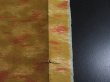 Photo3: 3H08z20 Vintage Japanese Kimono Silk MEISEN FABRIC Yellow ochre Leaf 45.7" (3)