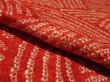 Photo4: 4J01z50 Japanese Kimono Silk  FABRIC Orangered Shibori dyeing 40.2" (4)