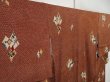 Photo2: 0525N06z590 Vintage Japanese Kimono Silk KOMON Orange-Brown Leaf (2)