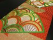 Photo3: 0715Y03z1070 Vintage Japanese Kimono Silk FUKURO OBI Orangered Jigami 160.6" (3)