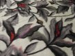 Photo2: 2B06z40 Vintage Japanese Kimono Silk MEISEN FABRIC Off-white Peony bud 46.5" (2)