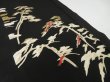 Photo2: 2A02z80 Vintage Japanese Kimono Silk  FABRIC Black Pine 48" (2)