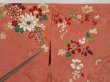 Photo10: 0608N03z570 Vintage Japanese Kimono Silk TSUKESAGE Coral pink Chrysanthemum (10)