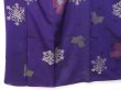 Photo4: 0524T08z600 Vintage Japanese Kimono Silk KOMON Dark violet blue Snow (4)