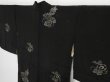 Photo2: 0830i01z440 Vintage Japanese Kimono Silk HAORI Black Folding fan (2)