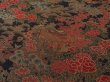 Photo2: 1J02z60 Japanese Kimono Crepe Silk  FABRIC Dark navy Flowers 39.4" (2)