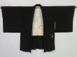 Photo5: 0708N02z600 Vintage Japanese Kimono Silk HAORI Black Cattleya (5)